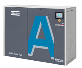 Yağsız Atlas vida hava kompresörü 15kw AQ 15 VSD Su enjekte edildi