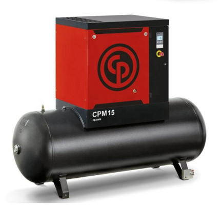 CPM10 Tek Fazlı Döner Vidalı Hava Kompresörü Chicago Pneumatic 7.5KW 64db(A) Gürültü