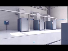 Hava soğutulmuş diş kompresörü odası.